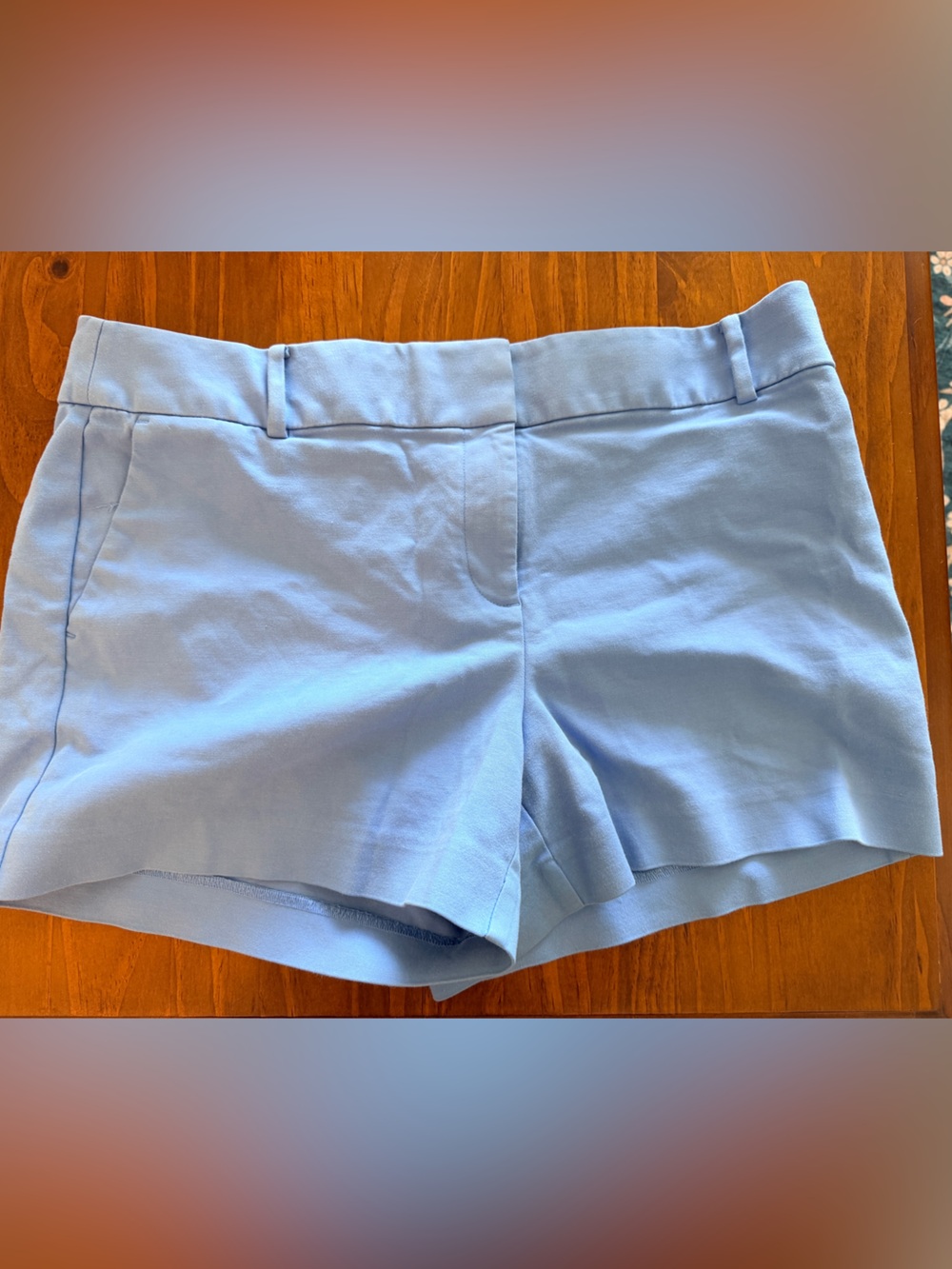 LOFT Light Blue High-Waist Tailored Shorts